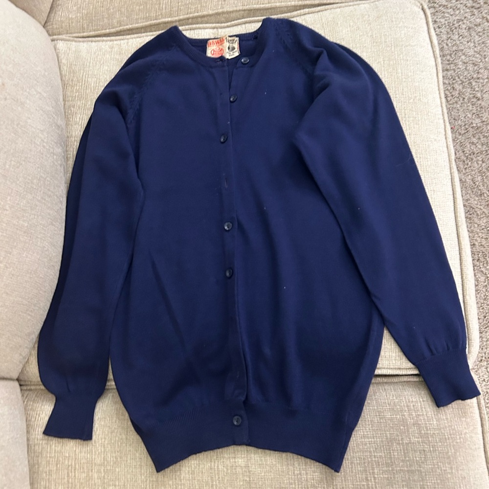 Navy Women’s pure Lambs wool Cardigan - size S